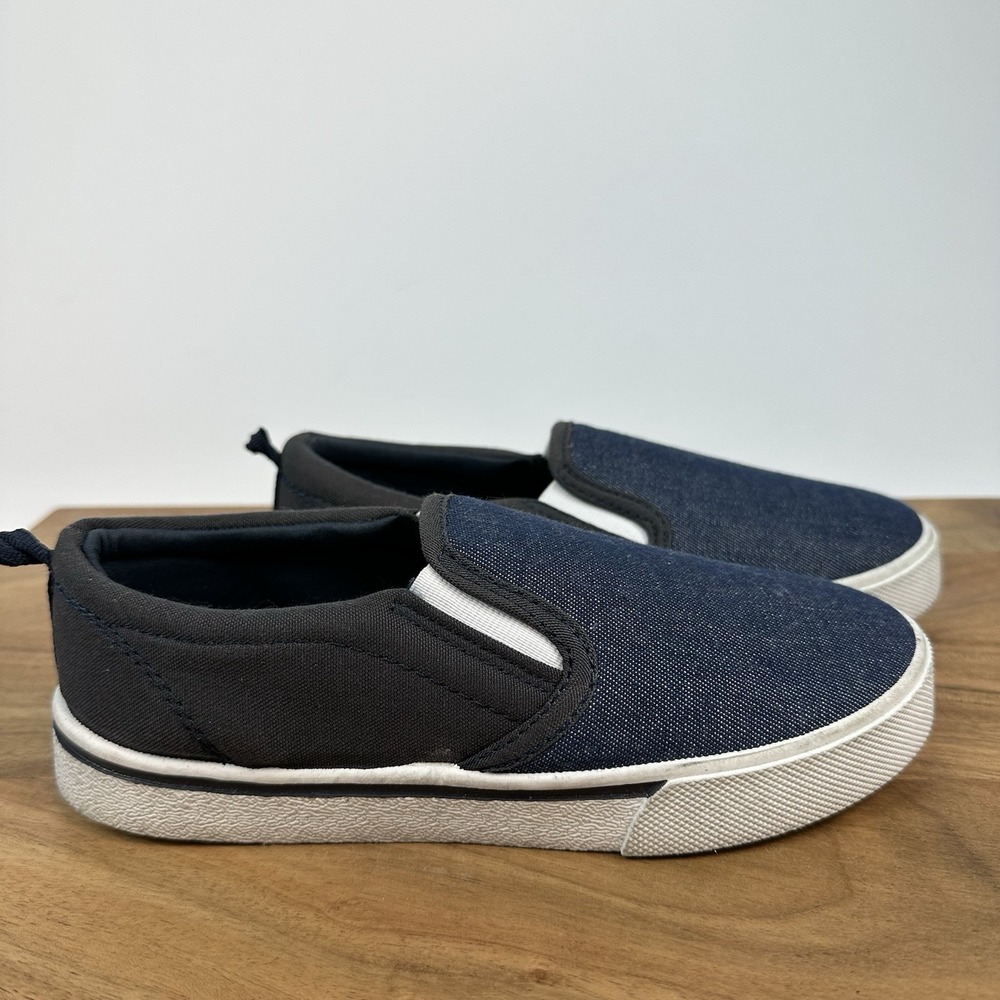 Big Kids OshKosh B'gosh Toddler Austin Navy Blue Denim Slip On Sneakers Size 2 Y